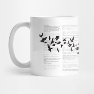 Vintage Style Print with Poem Text Edgar Alan Poe: Edgar Alan Crow Mug